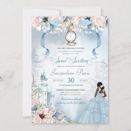 Convites Doce Dezesseis Leiteiras, Princesa Cinderela Tema