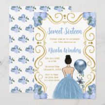 Doce Dezesseis pardos castanhos princesa em azul