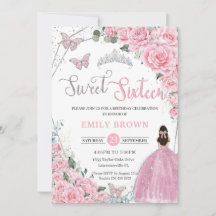 Doce Dezesseis princas Florais Rosa Prateadas Aniv