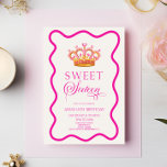 Convites Doce Dezesseis Princesas Coroa 16ª Festa de aniver<br><div class="desc">Este é um doce Convite de aniversário 16 da Princesa Princesa Coroa!</div>