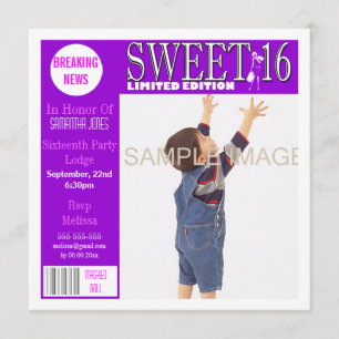 Convites Doce dezesseis revista estilo PERSONALIZE