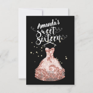 Convites Doce Dezesseis Rosa Florais Estrelas Princesas