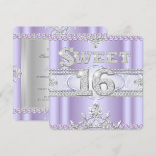 Convites Doce Diamante 16 Anos Festa Lilás Roxo