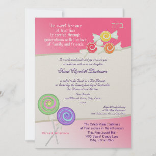 Convites Doce doce Mitzvah Watermelon rosa 2