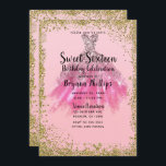 Convites Doce Dourado cor-de-rosa bonito 16 do vestido de<br><div class="desc">Personalize para todo o evento</div>