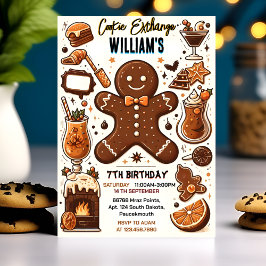Convites doce e bonitinho, crianças Cookie Exchange 7 Anive