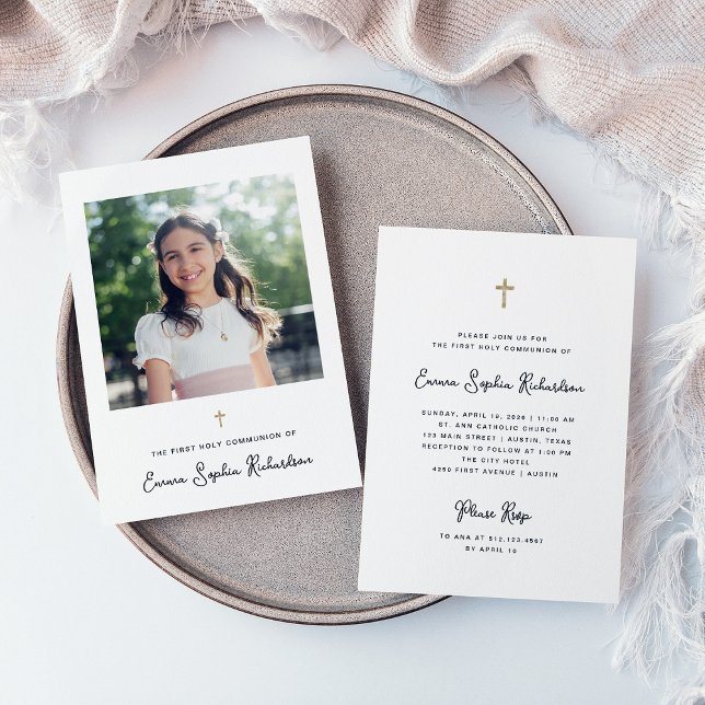 Convites Doce e Simples | Foto Primeira Comunhão Santa (Criador carregado)