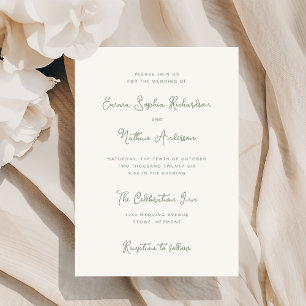 Convites Doce e Whimsical   Casamento de Ivory e Sage Green