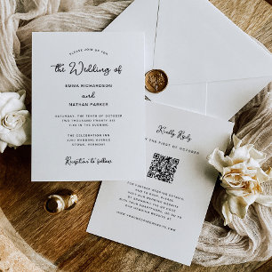 Convites Doce e Whimsical Código QR e Casamento RSVP