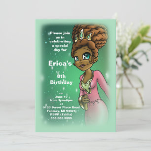 Convites Doce Festa de aniversário da Princesa Americana Af