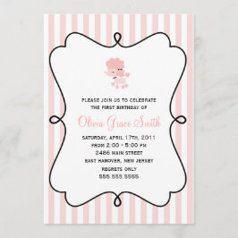 Convites Doce Festa de aniversario de meninas de Poodle Fra