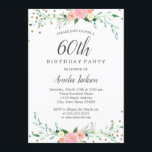 Convites Doce Floral Sparkle Confetti 60ª Festa de aniversá<br><div class="desc">Convites florais mais bonito na Loja Little Bayleigh!</div>