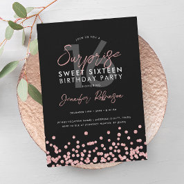 Convites Doce Glitter Confetti, Glitter Dourado, rosa 16