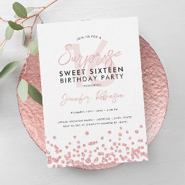 Convites Doce Glitter Confetti, Glitter Dourado, rosa 16