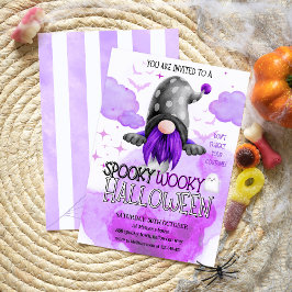 Convites Doce gnomo roxo assustador crianças de halloween
