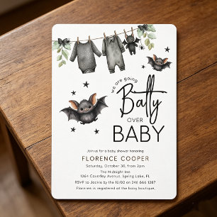 Convites Doce Halloween Batty Sobre Bebê Chás de Bebê