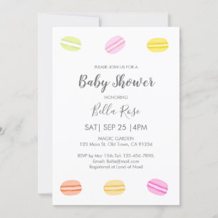 Convites Doce Macaron Baby Shower