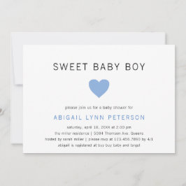 Convites Doce Menino Bonito Pastel Chá de fraldas Azul do C