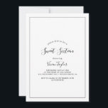 Convites Doce Minimalista Sessenta Aniversário<br><div class="desc">Este doce convite de dezesseis anos minimalista é perfeito para uma simples 16ª festa de aniversário. A design romântica moderna apresenta a tipografia clássica, em preto e branco, emparelhada com uma caligrafia rústica, mas elegante, com estilo voltado para a mão. Personalizável em qualquer cor. Mantenha o design simples e elegante,...</div>