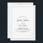 Convites Doce Minimalista Sessenta Aniversário<br><div class="desc">Este doce convite de dezesseis anos minimalista é perfeito para uma simples 16ª festa de aniversário. A design romântica moderna apresenta a tipografia clássica, em preto e branco, emparelhada com uma caligrafia rústica, mas elegante, com estilo voltado para a mão. Personalizável em qualquer cor. Mantenha o design simples e elegante,...</div>
