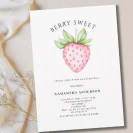 Convites Doce Morango Rosa Menina Bebê Shower