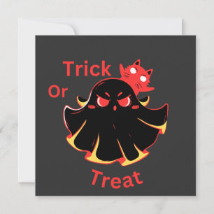 Convites Doce ou Travessura Fantasma de Halloween Fofo e Ga