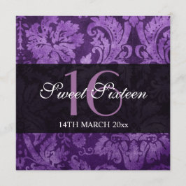 Convites Doce Padrão De Vintagem Roxo De 16 Festas