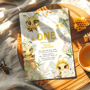 Convites Doce para Abelha UM' 1º Aniversário