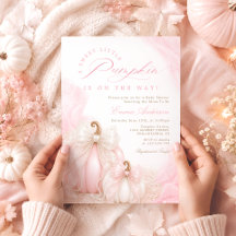 Doce Pequena Abóbora Rosa Menina Baby Shower