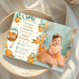 Convites Doce Pequena Laranja de Aniversário Foto