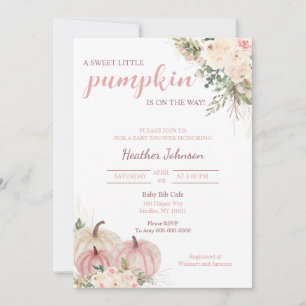 Convites Doce Pequeno Chá de fraldas de outono de Abóbora