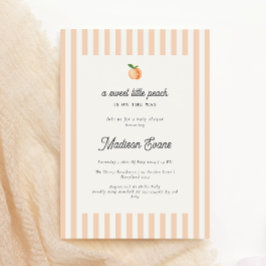 Convites Doce Pequeno Chá de fraldas de Pêssego Convide com