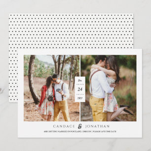 Convites Doce Pontos Pretos e Brancos com duas fotos para s