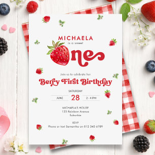 Convites Doce Primeira Festinha de Aniversário da Berry Mor