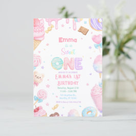 Convites Doce Primeiro Aniversário Pastel
