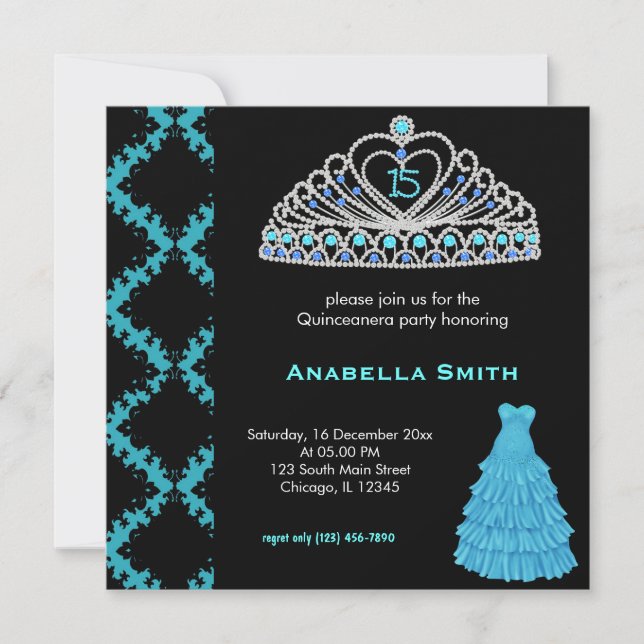 Convites Doce Quinceanera (Frente)