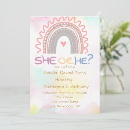 Convites Doce Rainbow Gender Reveal Party