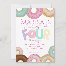 Convites Doce Rosquinha Aniversário | Festa Colorida de Cri