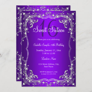 Convites Doce Roxo 16, festa do Damasco de Prata