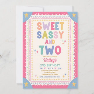 Convites Doce Sassy E Duas Meninas Caprichosas 2º Aniversár