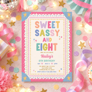 Convites Doce Sassy E Oitava Menina Caprichosa 8º Aniversár