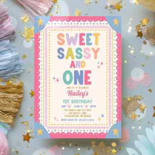 Convites Doce Sassy E Uma Garota Caprichosa Aniversário de 