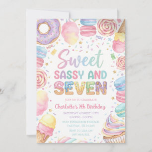 Convites Doce Sassy Sete 7º Aniversário