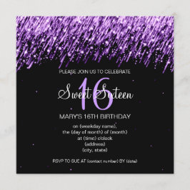 Convites Doce Sessenta Fachando Estrelas Roxo