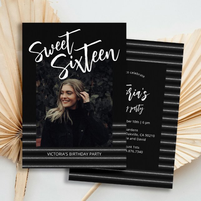 Convites Doce Sessenta Festa de aniversário Azul de Neon Gl (Criador carregado)