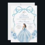 Convites Doce Sessenta Prata e Azul Bebê<br><div class="desc">Doce Dezesseis Prata e Bebê Azul Aniversário Mis Quince Anos,  15 Aniversário</div>