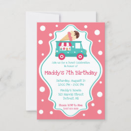 Convites Doce Sorvete de Celebração Festa de aniversário