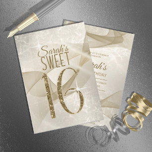 Convites Doce Sparkling dezesseis ID652 Dourado dos