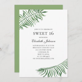 Convites Doce Tropical 16. Exótico verde 16.º aniversário