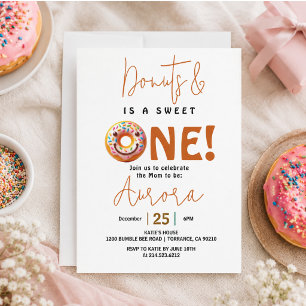 Convites Doce Um aquarela donuts fofos 1º aniversário